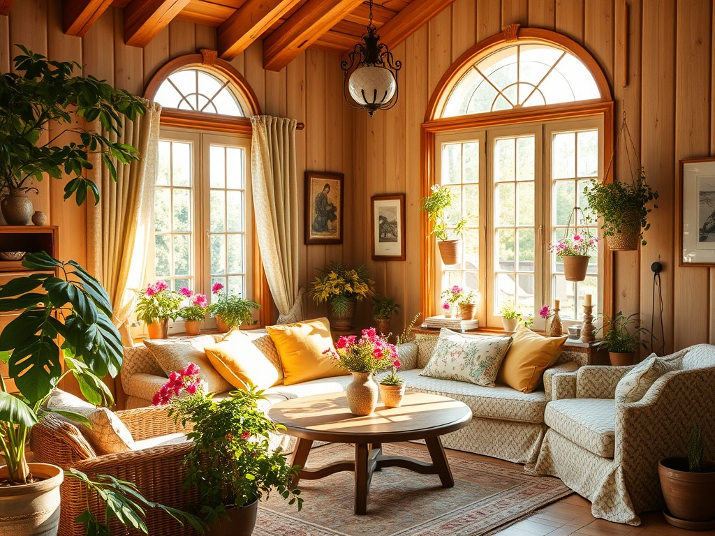 mebel-lea.ru | Живые растения в интерьере деревянного дома